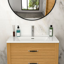 Load image into Gallery viewer, Modern Rectangular Vanity Top With Overflow For Bathroom
