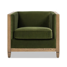 Load image into Gallery viewer, Georgia - Cane Tuxedo Armchair - Olive Green
