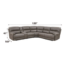 Load image into Gallery viewer, Kantu - Synthetic Leather Motion Sectional Sofa - Brown
