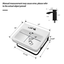 Load image into Gallery viewer, Wall Mounted Bathroom Sink With Towel Bar &amp; Overflow - White / Black
