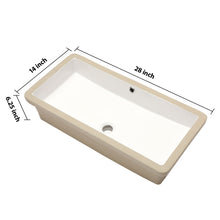 Load image into Gallery viewer, Modern Rectangular Undermount Bathroom Sink With Overflow Ceramic
