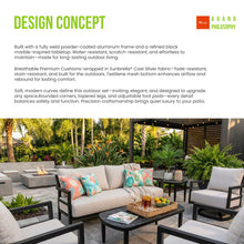 Load image into Gallery viewer, 6 Piece Outdoor Conversation Set With Swivel Chairs - Ember Black
