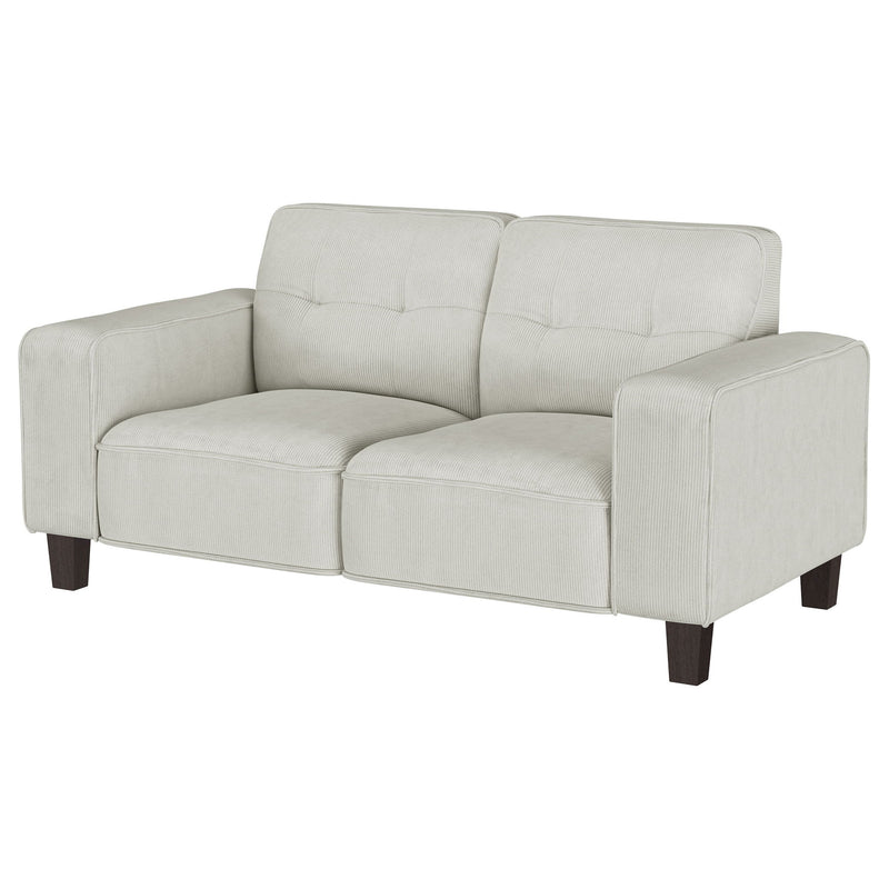 Xana - Track Arm Tufted Loveseat - Greige