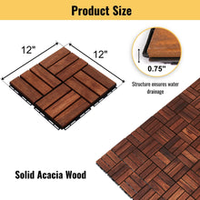 Load image into Gallery viewer, Interlocking Deck Tiles Checker Pattern, Square Acacia Hardwood Outdoor Flooring For Patio, Bancony, Pool Side
