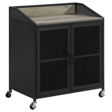 Load image into Gallery viewer, Arlette - 2 Door Mobile Home Bar Wine Cabinet With Smooth Rolling Casters - Black
