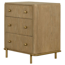 Load image into Gallery viewer, 3 Drawer Nightstand With USB Ports - Brown
