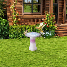 Load image into Gallery viewer, Birdbath For Patio, Garden - White / Pink
