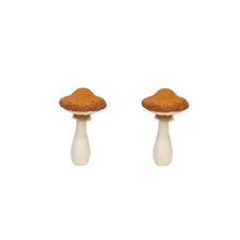 Load image into Gallery viewer, Mushroom Holiday Ornament, For Harvest Festival Fall Festival &amp; Thanksgiving Table Decorations (Set of 2) - Beige / Orange
