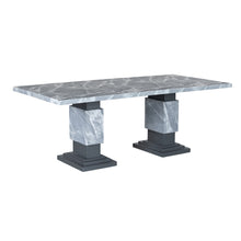 Load image into Gallery viewer, Michelle - Dining Table With Double Pedestal Marble Detailing - Gray
