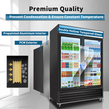 Load image into Gallery viewer, Glass Door Merchandiser Refrigerator Swing Door Commercial Display Refrigerators Merchandising Refrigeration With LED Top Panel
