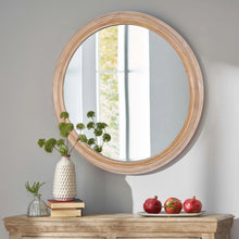 Load image into Gallery viewer, Round Wall Mirror With Ribbed Frame
