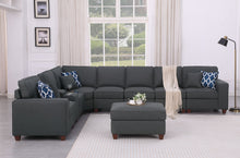 Load image into Gallery viewer, Hannah - Sectional Sofa With Ottoman - Dark Gray
