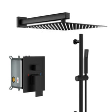 Load image into Gallery viewer, Wall Mounted Shower System With Adjustable Slide Bar And Rough In Valve - Matte Black

