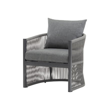 Load image into Gallery viewer, Modern Curved Aluminum Lounge Chair With Stylish Rope Weave Design And Cushioned Comfort For Outdoor
