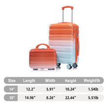 Load image into Gallery viewer, Luggage Set 14" / 20" With Combination Lock And Cosmetic Case
