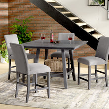 Load image into Gallery viewer, Counter Height Dining Table With Tapered Base And Lazy Susan - Gray
