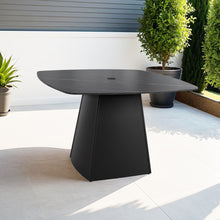 Load image into Gallery viewer, Rounded Square Outdoor Pedestal Dining Table
