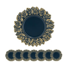 Load image into Gallery viewer, Plastic Charger Plate (Set of 8) - Blue / Gold

