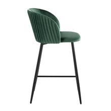 Load image into Gallery viewer, Fran - Pleated Waves Contemporary, Fixed Height Counter Stool (Set of 2)
