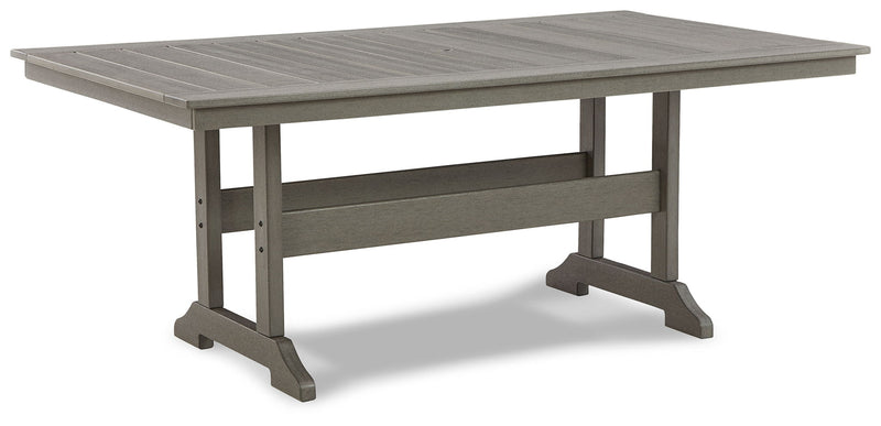 Visola - Rectangular Dining Table With Umbrella Option - Gray