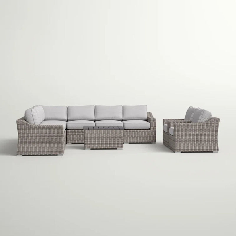 Modern 8 Person Outdoor Seating Group With Cushions - Gray / Gray Mix