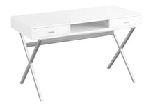 Load image into Gallery viewer, Computer Desk For Home Office, Laptop, Storage Drawers, Glossy Contemporary &amp; Modern
