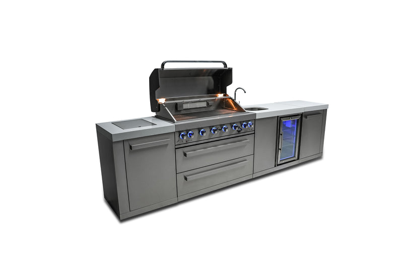 MONT ALPI 6-BURNER ISLAND WITH A BEVERAGE CENTER-MAi805-BEV