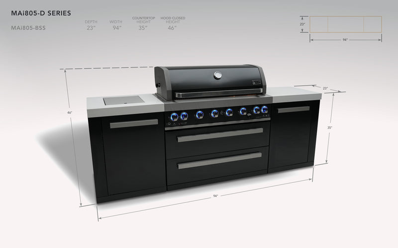 MONT ALPI 805 BLACK STAINLESS STEEL ISLAND-MAi805-BSS