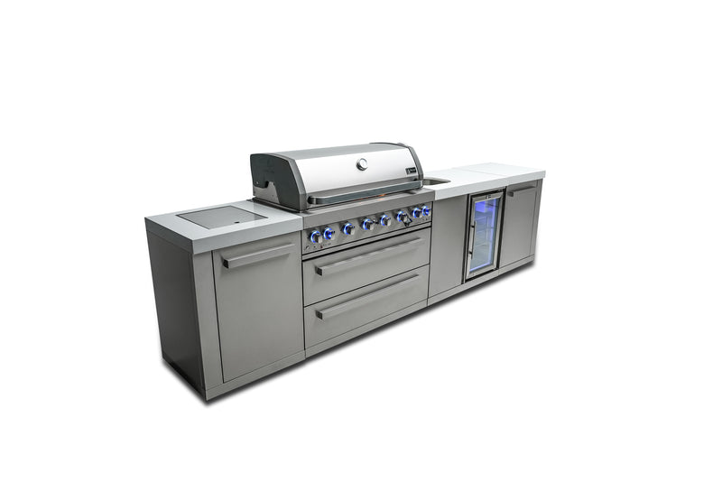 MONT ALPI 6-BURNER ISLAND WITH A BEVERAGE CENTER-MAi805-BEV