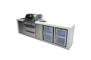 MONT ALPI 4-BURNER DELUXE ISLAND WITH A BEVERAGE CENTER AND FRIDGE CABINET-MAi400-DBEVFC
