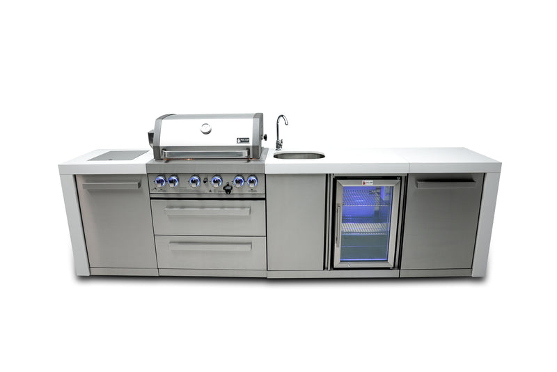 MONT ALPI 4-BURNER DELUXE ISLAND WITH A BEVERAGE CENTER-MAi400-DBEV