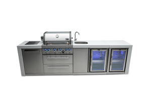 MONT ALPI 4-BURNER DELUXE ISLAND WITH A BEVERAGE CENTER AND FRIDGE CABINET-MAi400-DBEVFC