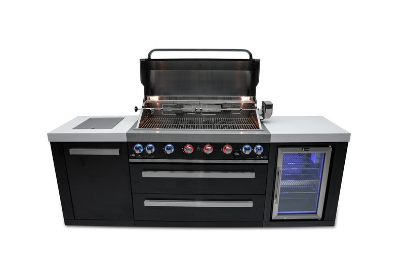 MONT ALPI 805 BLACK STAINLESS STEEL ISLAND WITH A FRIDGE CABINET-MAi805-BSSFC