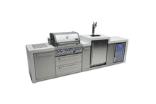 Load image into Gallery viewer, MONT ALPI 4-BURNER DELUXE ISLAND WITH A KEGERATOR AND FRIDGE CABINET-MAi400-DKEGFC
