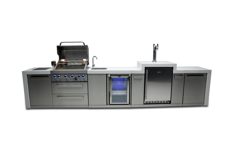 MONT ALPI 4-BURNER DELUXE ISLAND WITH A KEGERATOR AND A BEVERAGE CENTER-MAi400-DKEGBEV