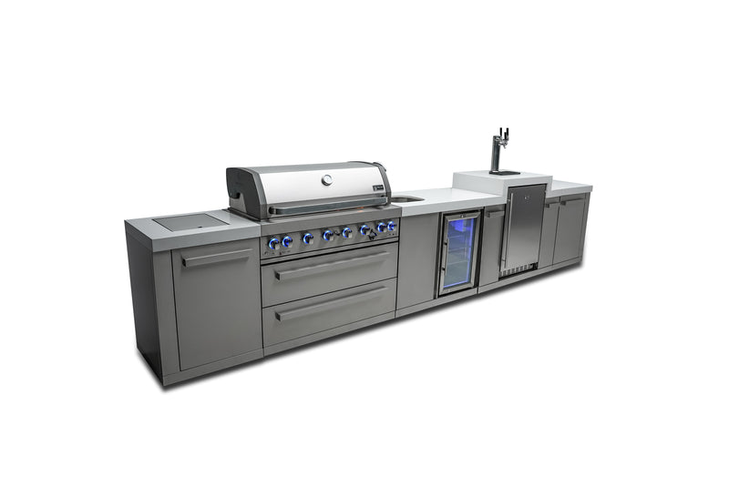 MONT ALPI 6-BURNER ISLAND WITH A KEGERATOR AND A BEVERAGE CENTER-MAi805-KEGBEV