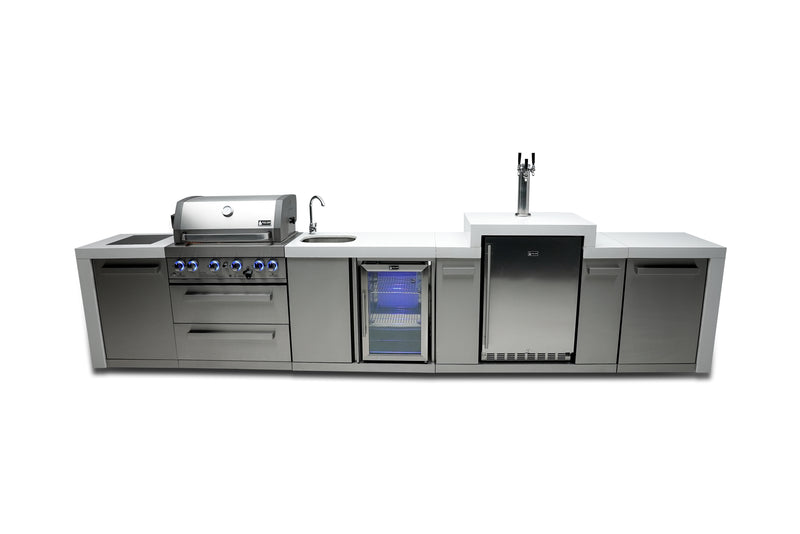 MONT ALPI 4-BURNER DELUXE ISLAND WITH A KEGERATOR AND A BEVERAGE CENTER-MAi400-DKEGBEV