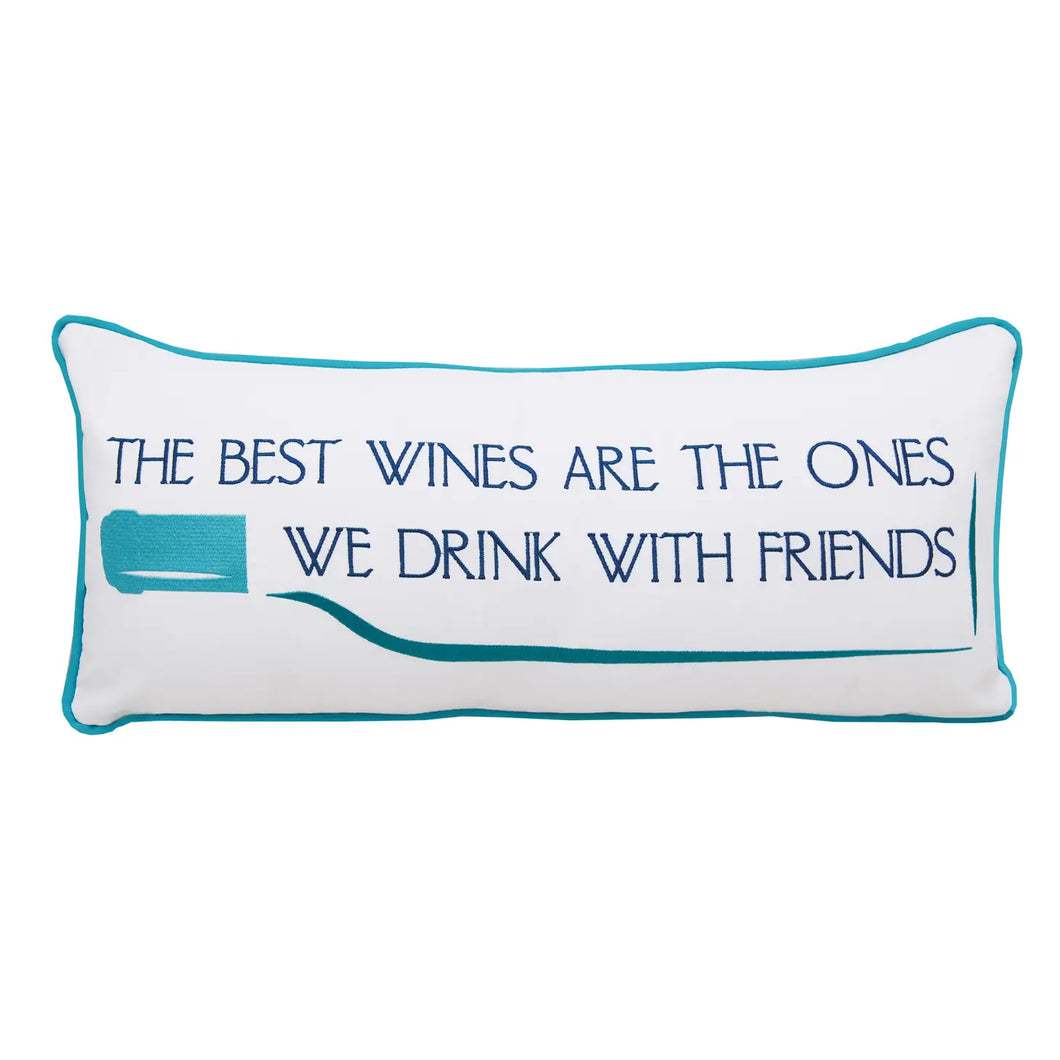 Rightside Design-Wine Friends Indoor/Outdoor Lumbar Pillow