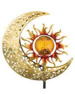 Load image into Gallery viewer, Filigree Sun Moon Solar Stake
