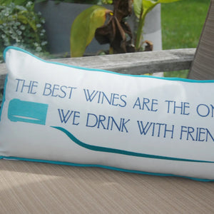 Rightside Design-Wine Friends Indoor/Outdoor Lumbar Pillow