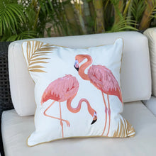 Load image into Gallery viewer, Rightside Design-Flamingo Fancy Embroidered Indoor/outdoor Pillow
