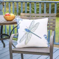 Load image into Gallery viewer, Rightside Design - Blue Dragonfly Pillow Indoor/Outdoor Pillow
