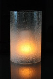 White Crackle Glass Cylinder