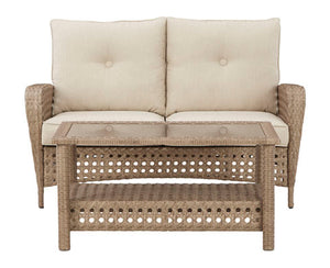 Braylee Outdoor Loveseat w/Cocktail Table
