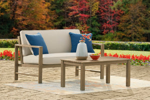 Fynnegan Loveseat and Cocktail Table