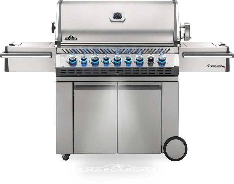 Napoleon Prestige PRO 665 Propane Gas Grill with Infrared Rear Burner and Infrared Side Burner and Rotisserie Kit