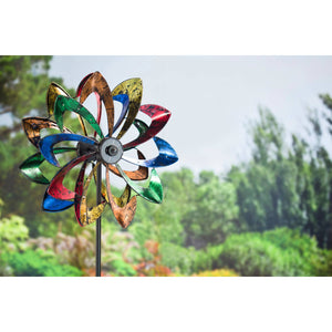 Evergreen Enterprises - 75" LED Solar Flower Wind Spinner