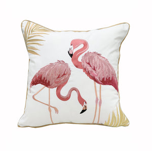 Rightside Design - Flamingo Fancy Embroidered Indoor/outdoor Pillow