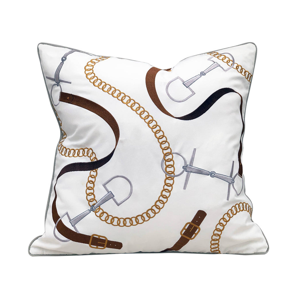 Rightside Design - Bits and Leather - Indoor/outdoor Pillow