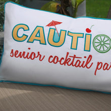 Load image into Gallery viewer, Rightside Design-Caution Senior Cocktail Party Indoor/Outdoor Lumbar Pillow
